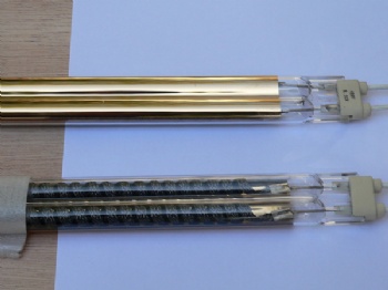 White/Gold Coated Twin Tube Heating Lamp